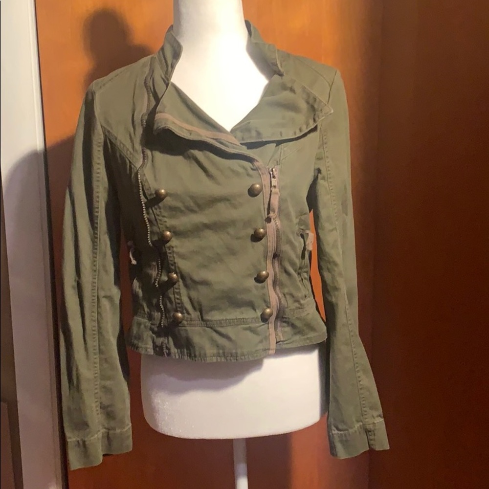 Olive Green Military-Style Women's Jacket